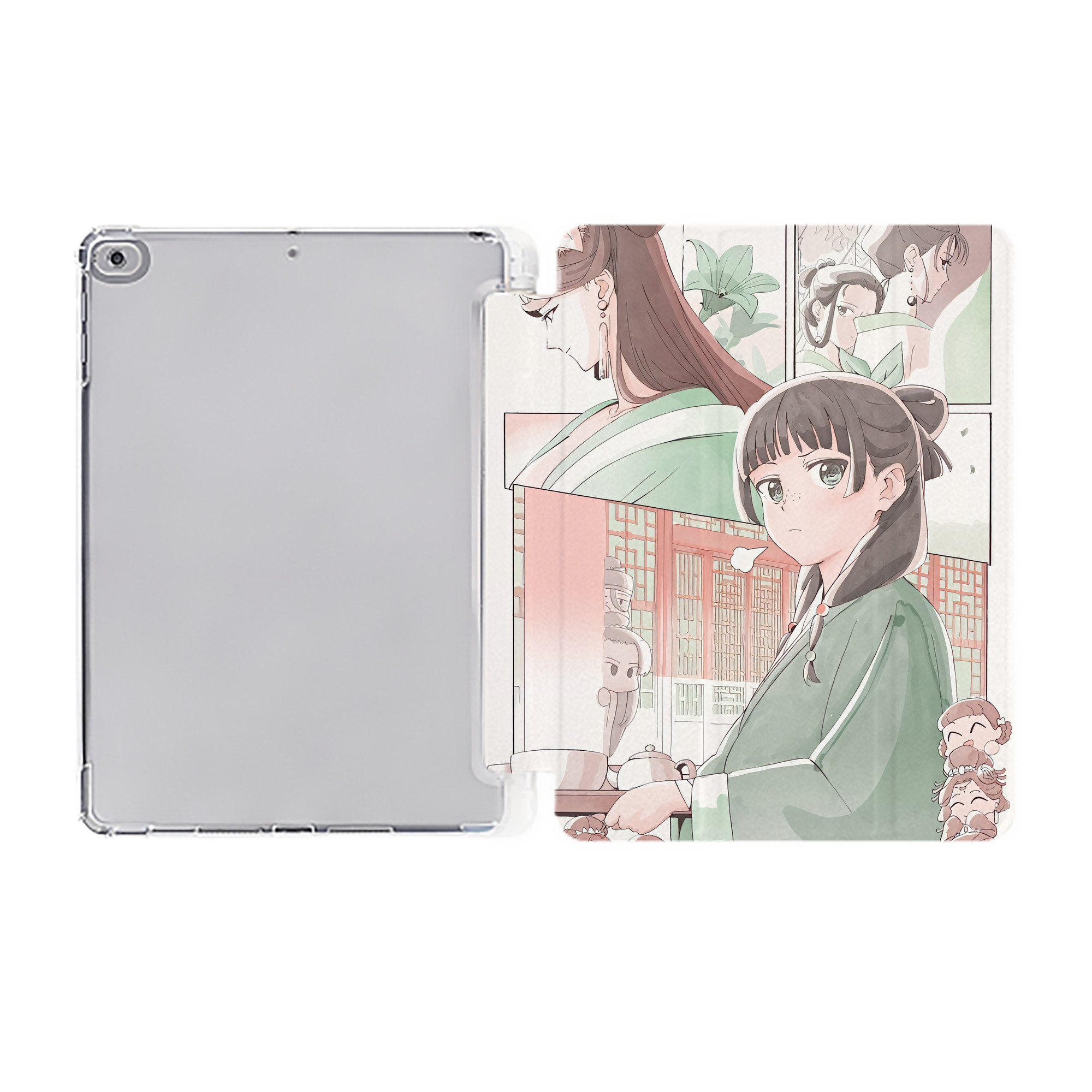 （画像用） 薬屋のひとりごと The Apothecary Diaries IPad ケース ペン収納付き 三つ折りスタンド PUレザー×シリコン 対応機種9.5/10.5/10.9インチ